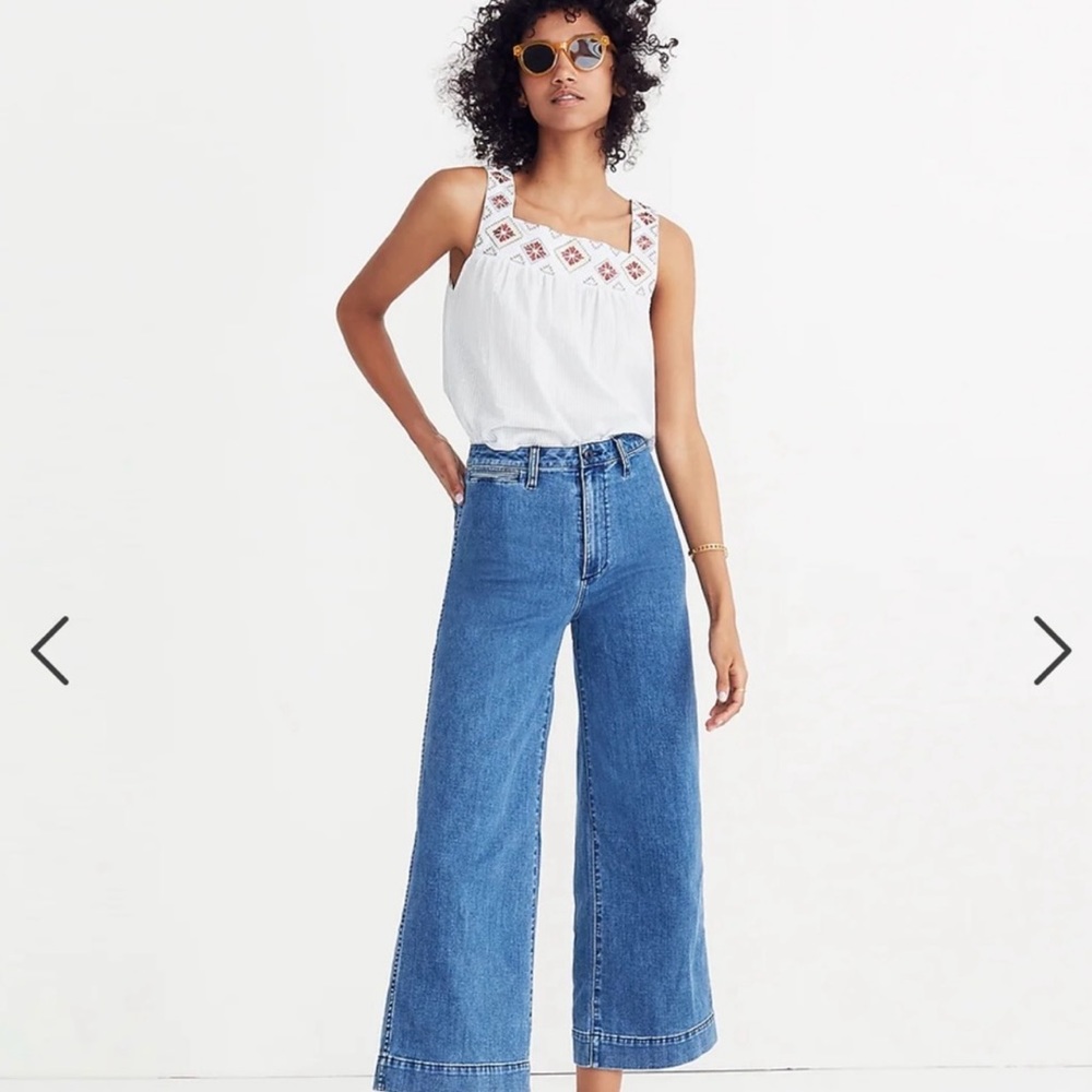 Emmett Wide-Leg Crop Jeans in Rosalie Wash
